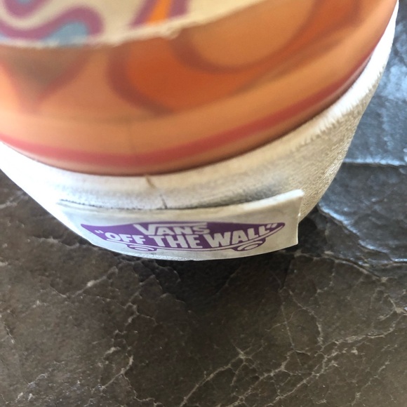 Vans Old Skool Stacked Platform Groovy Orange UV Ink Peace Sign Wmns 8 Men 6.5 - Picture 6 of 7